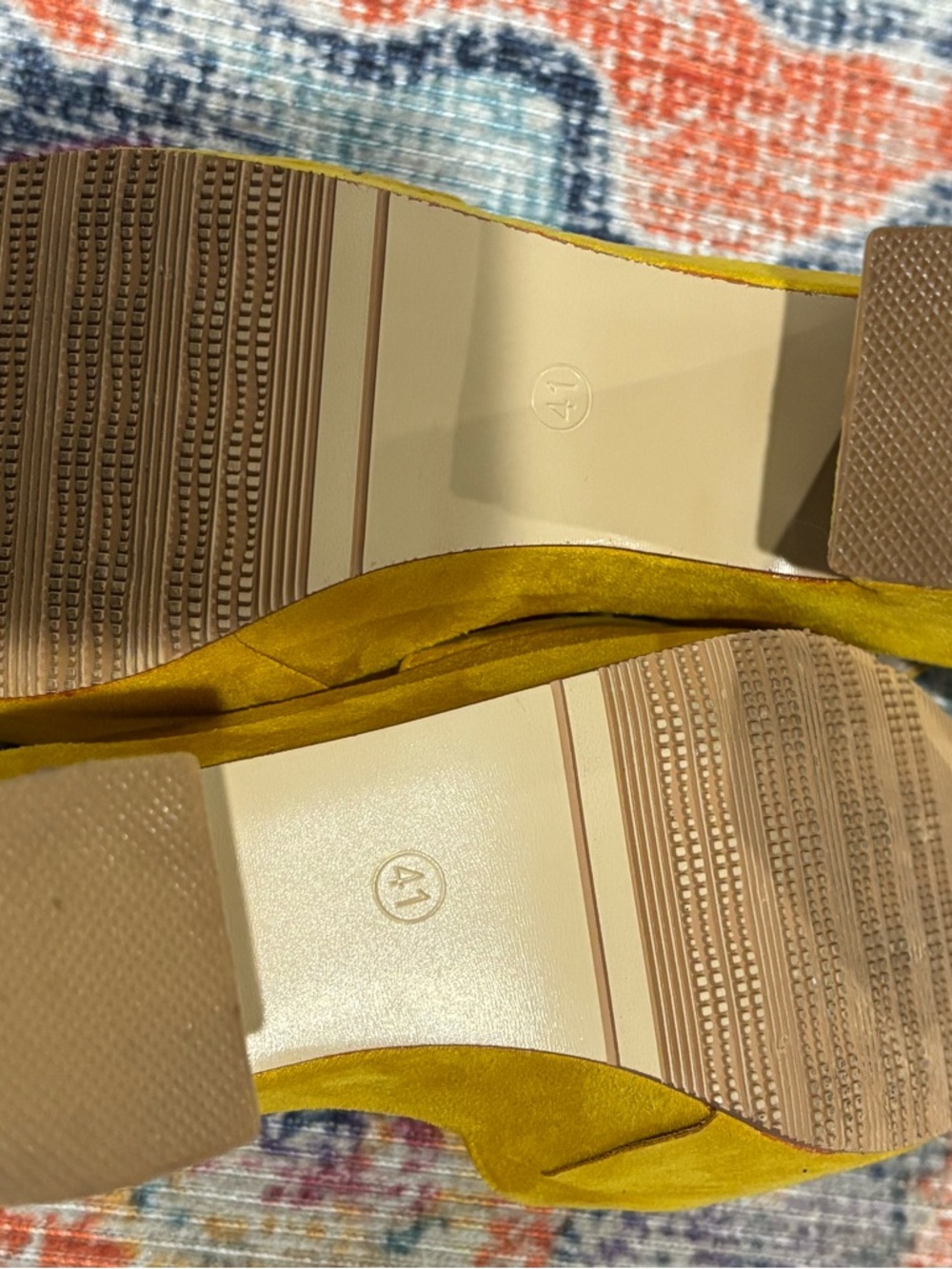 Bright Yellow Suede-Look Platform Sandals with Ankle Strap - Picture 9 of 10